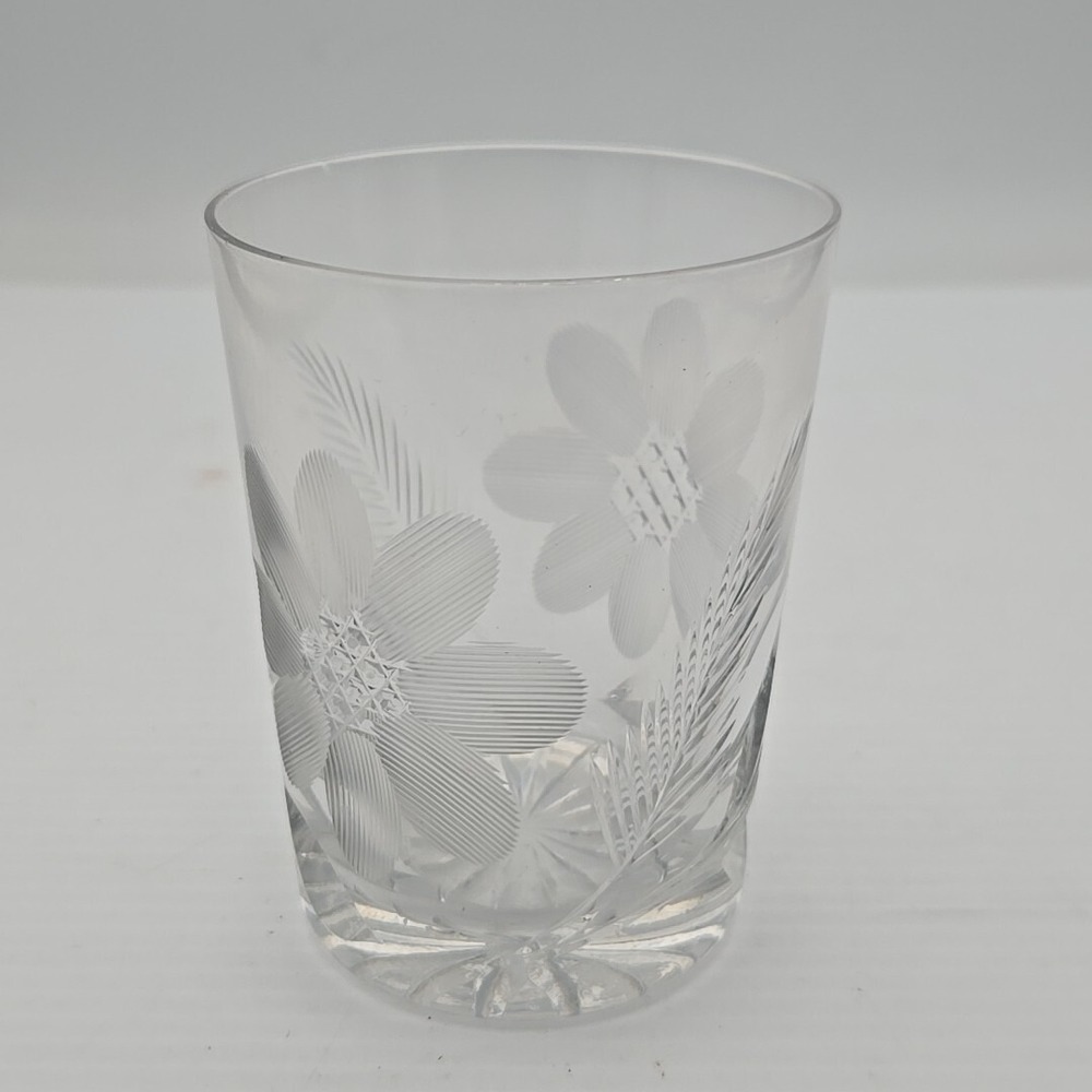 Antique ABP American Brilliant Cut Glass Old Fashioned Tumbler 4" Clear Crystal
